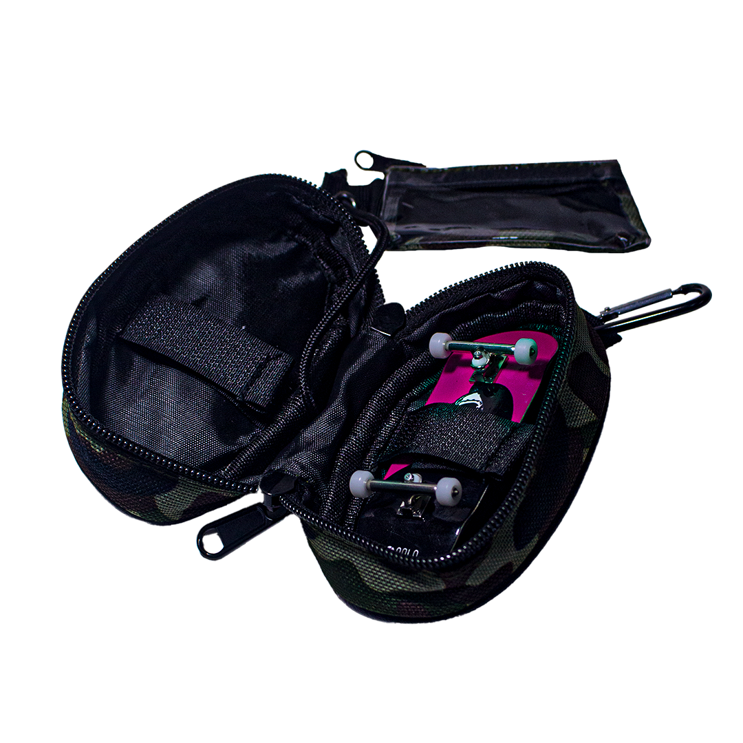 Bolso transporte fingerboard camuflaje protección setup Galofingerboard Chile