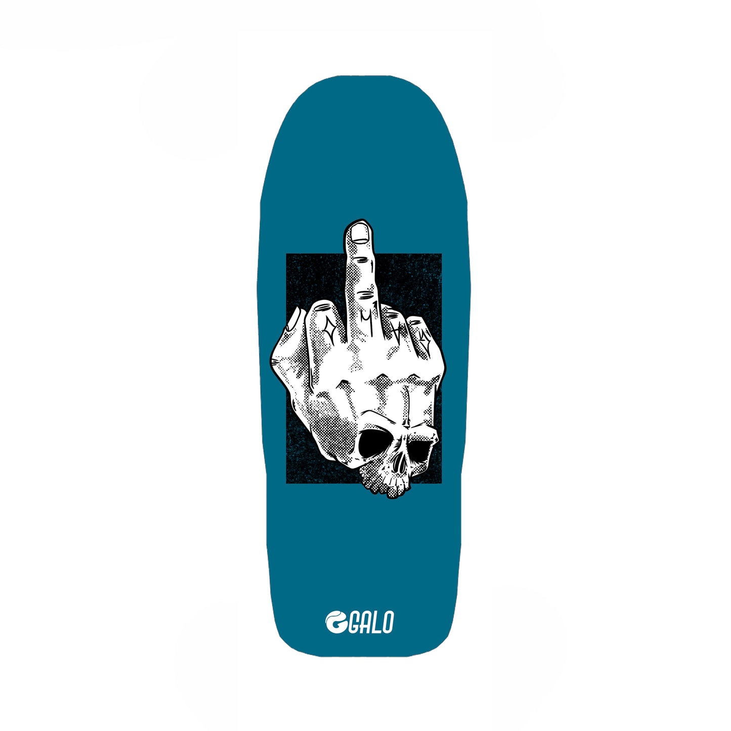 Deck fingerboard Galo Skull serie Finger tabla artesanal calavera madera Chile