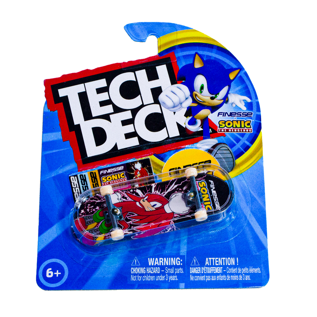 Tech Deck Finesse x Sonic The Hedgehog Edición Knuckles - Fingerboard Original 96mm y Accesorios