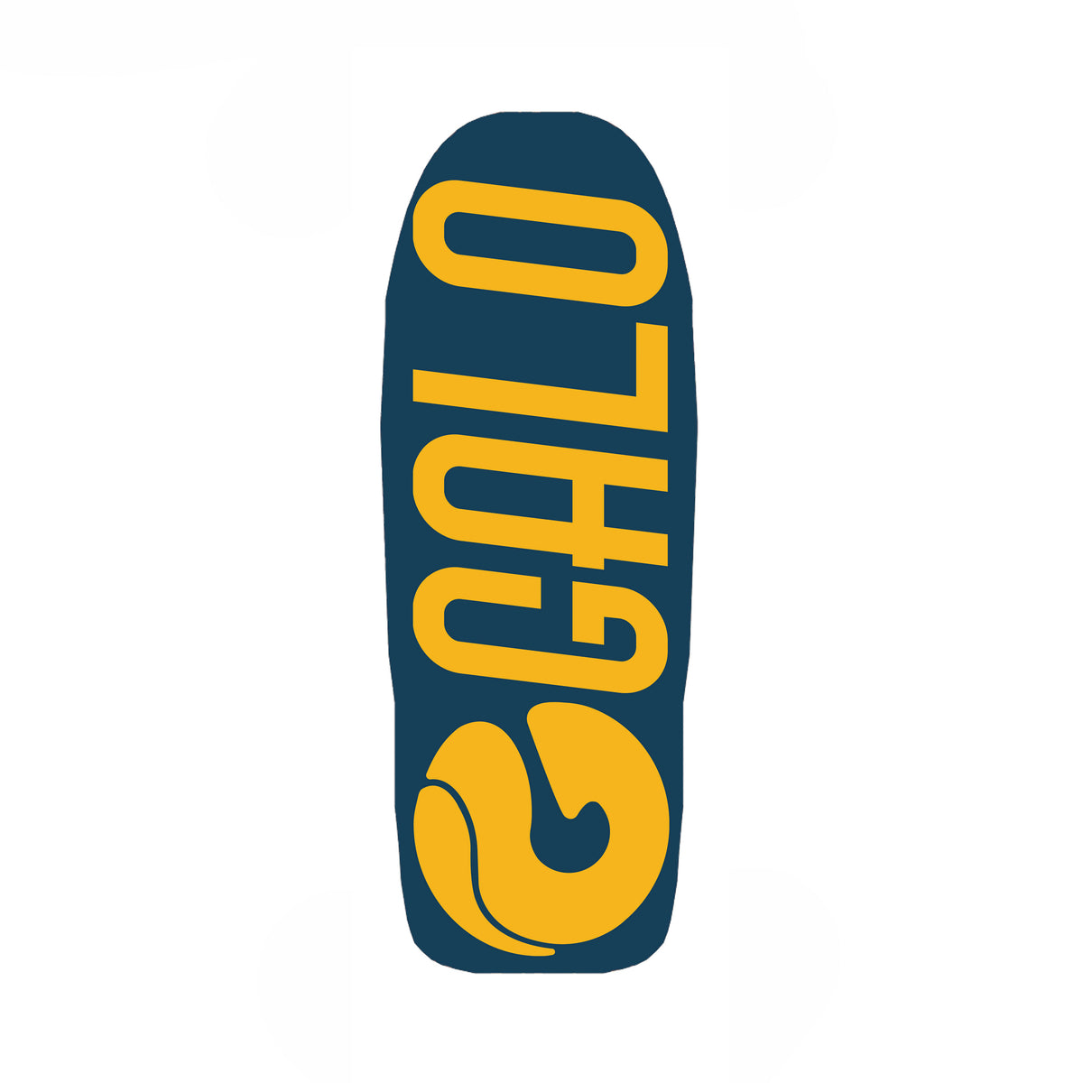 Deck fingerboard Galo Team Model Azul en shape Old School, logo Galo naranja