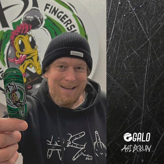 Deck fingerboard Galo Asi Berlin collab tabla artesanal madera Chile