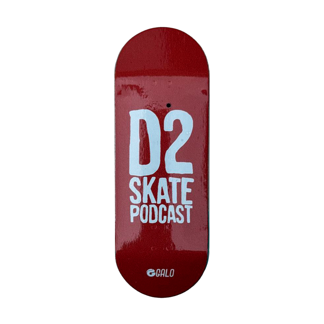 Deck fingerboard Galo D2 Skate Podcast collab tabla artesanal madera Chile