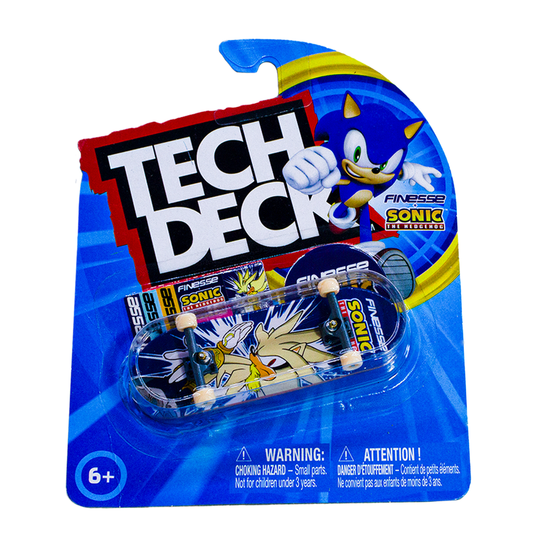 Tech Deck Finesse Sonic Silver fingerboard coleccionable 96mm trucks metal stickers