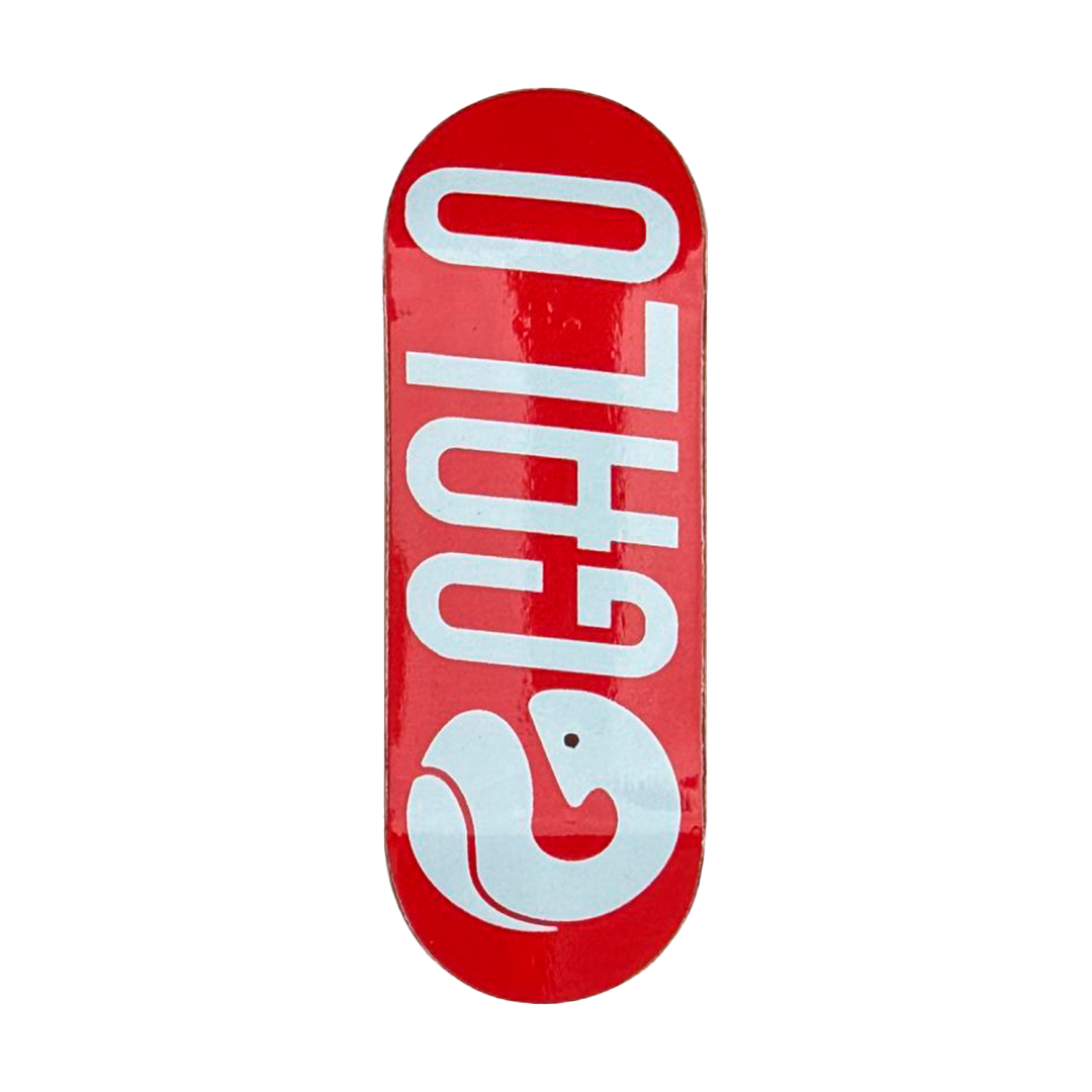 Deck fingerboard Galo Team Model rojo tabla artesanal madera prensada Chile