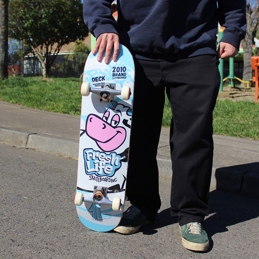 Tabla Completa de Skate para Niños Life KIDS Cow 8.0" – Setup Armado y Listo para Principiantes