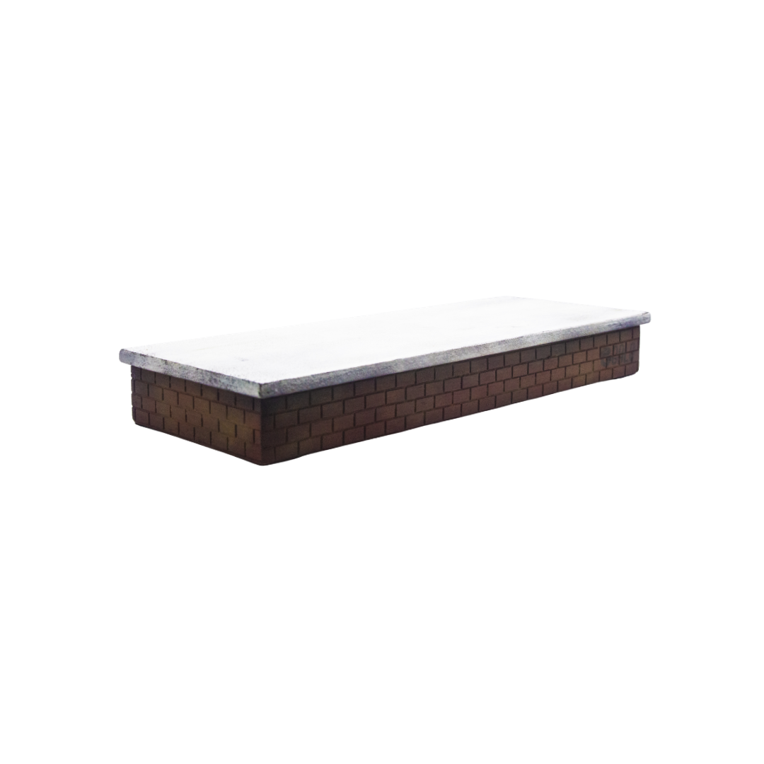 Caja de madera para fingerboard, ladrillos en su base